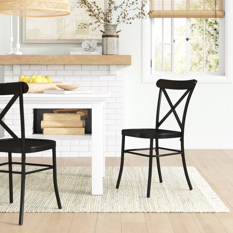 Cross back best sale white dining chair